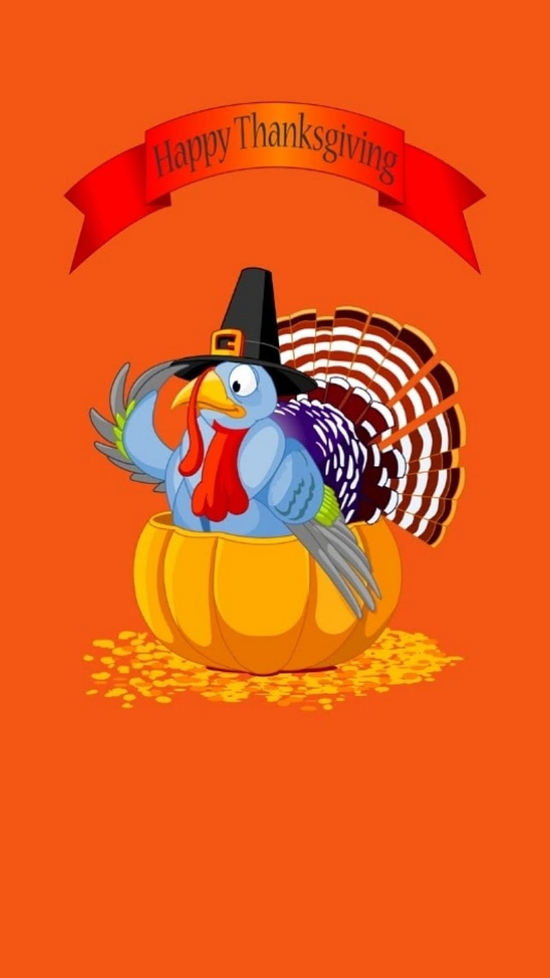 Thanksgiving, orange, turkey, HD phone wallpaper