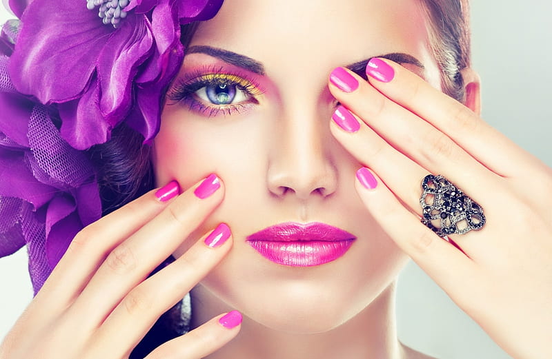 Woman - Makeup, Hands, Woman, look, Makeup, HD wallpaper