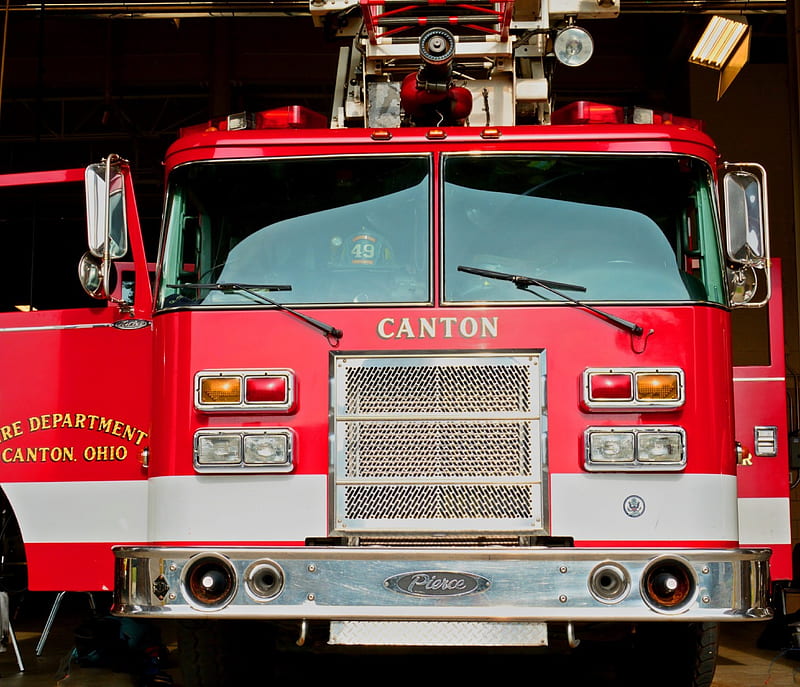 Fire Engine, fire department, canton ohio, fire truck, HD wallpaper