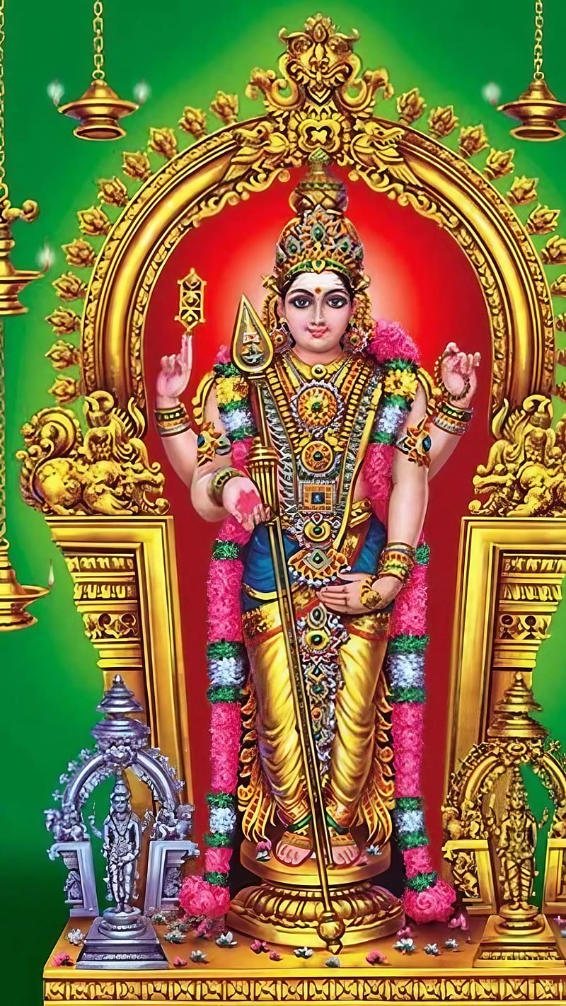Samy, Lord Murugan, god, green background, HD phone wallpaper | Peakpx