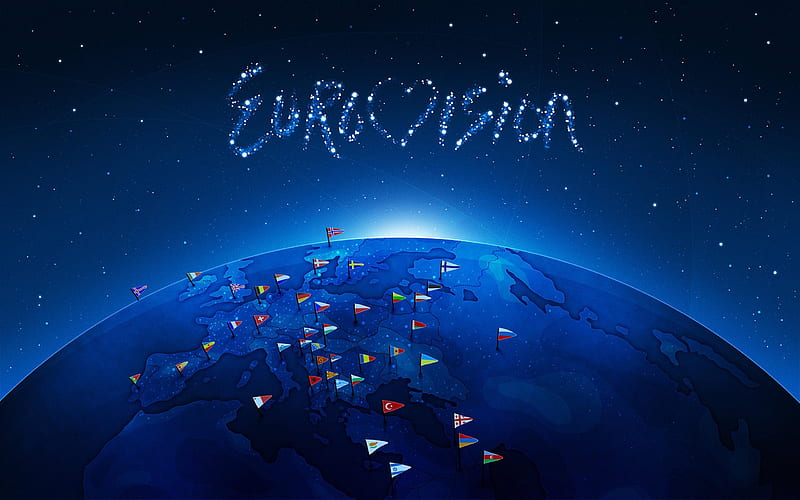Eurovision, Song Contest, Europe, European flags, HD wallpaper