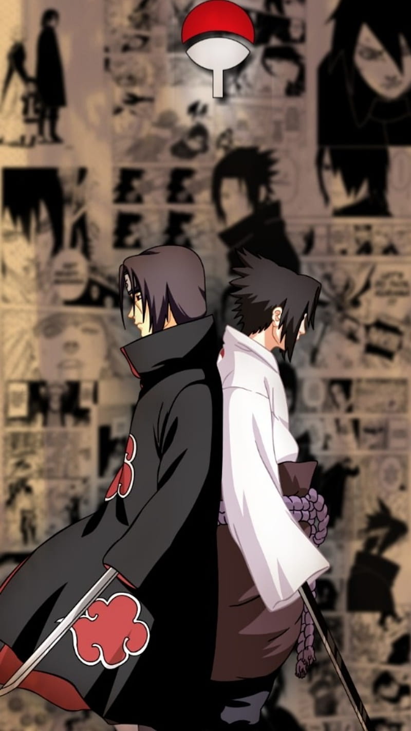 Sasuke and itachi, follow me on instagram, naruto, saasuke, uchiha, HD phone wallpaper