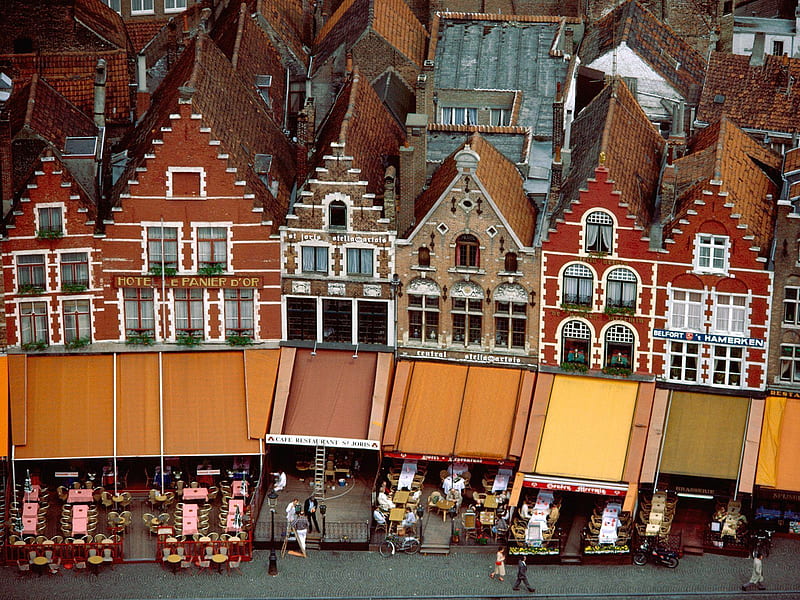 Market square, belgium, grote markt, brugge, market, HD wallpaper