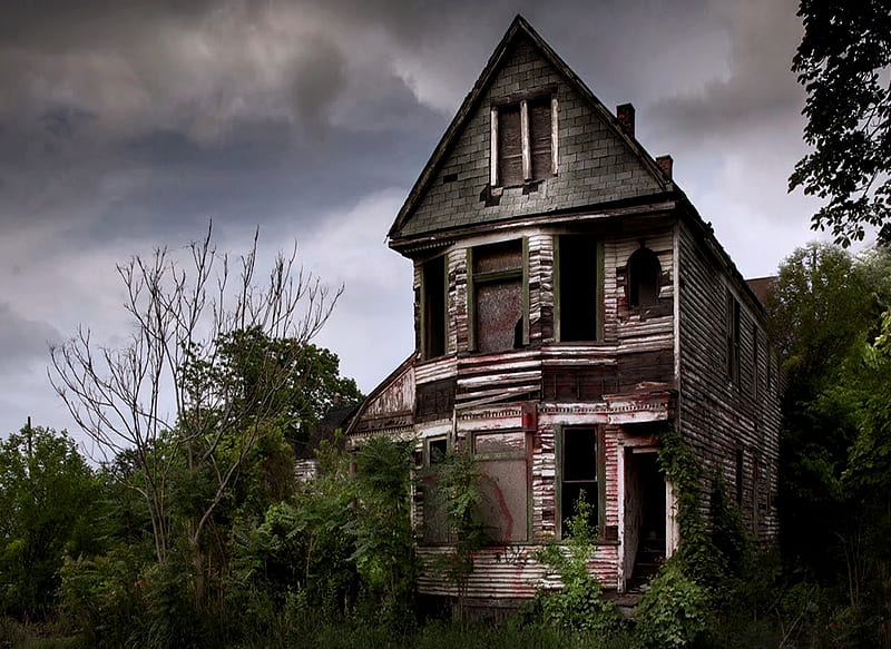 Haunting Beautiful Abandoned House, Old, bonito, Abandoned, House, Trees, HD wallpaper