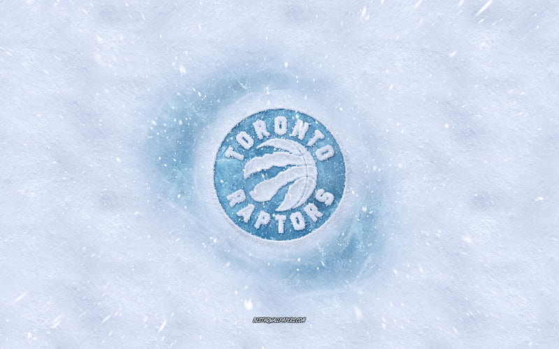 Toronto Raptors logo, Canadian basketball club, winter concepts, NBA, Toronto Raptors ice logo, snow texture, Toronto, Canada, USA, snow background, Toronto Raptors, basketball, HD wallpaper