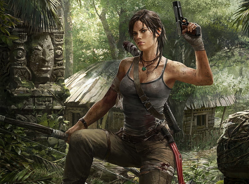 Lara Croft Sniper Rifle Tomb Raider Wallpaper 4K #1240h
