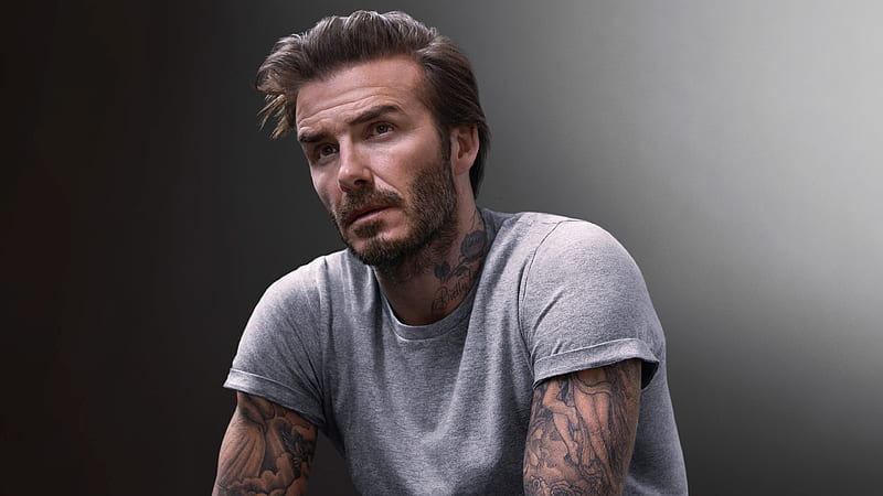 David Beckham, face, football, people, star, tattoo, HD wallpaper