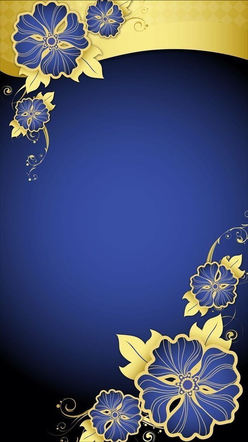 Flowers, abstract, blue, desenho, yellow, HD phone wallpaper