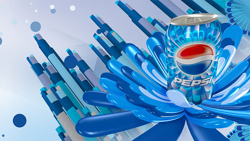 Pepsi Splash, pepsi, splash, 3d, soda, beverage, abstract, blue, pepsi can, HD wallpaper