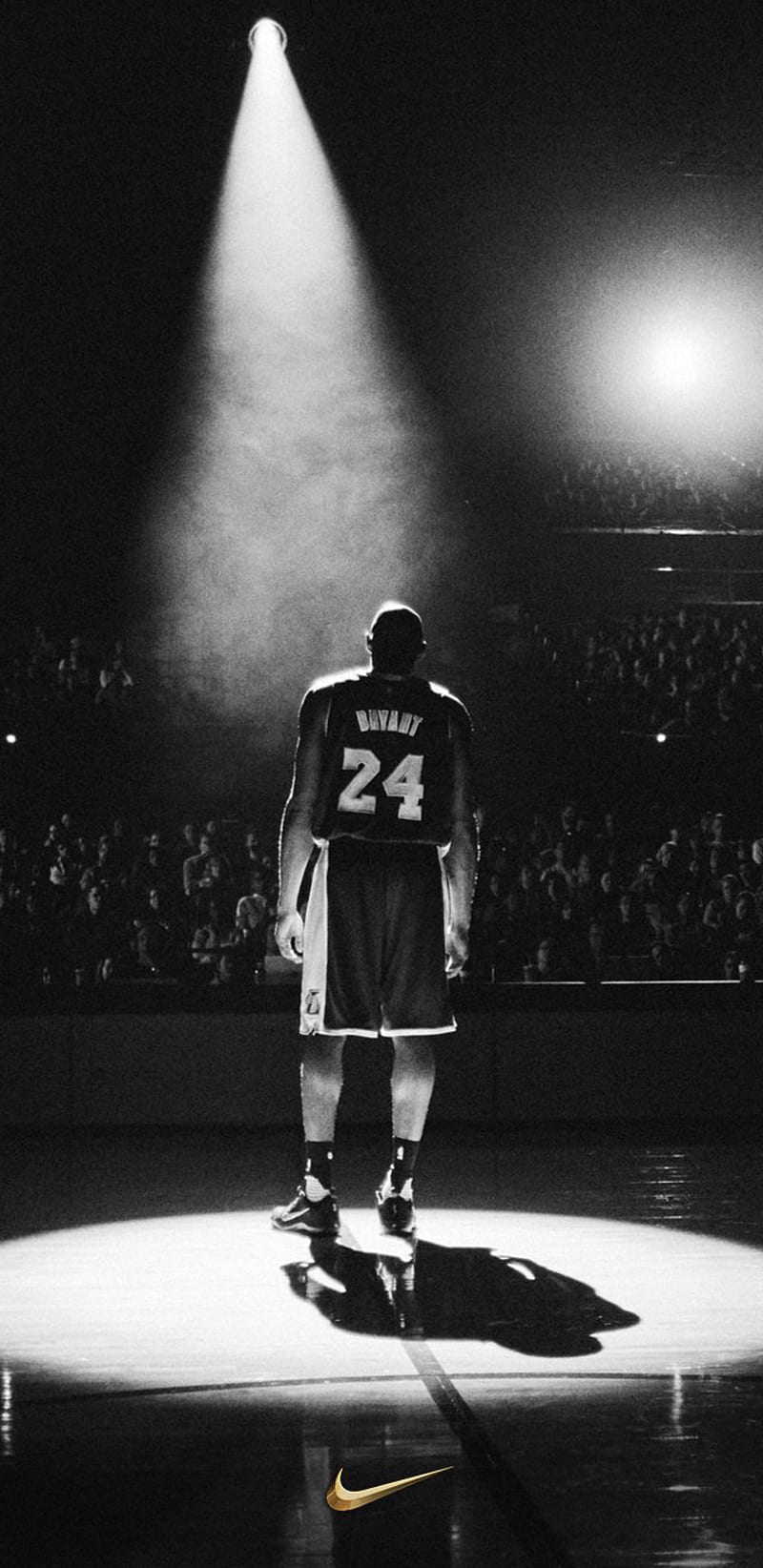 Kobe Bryant Nike, basketball, black and white, kobe bryant, lakers, legend, nba, esports, HD phone wallpaper