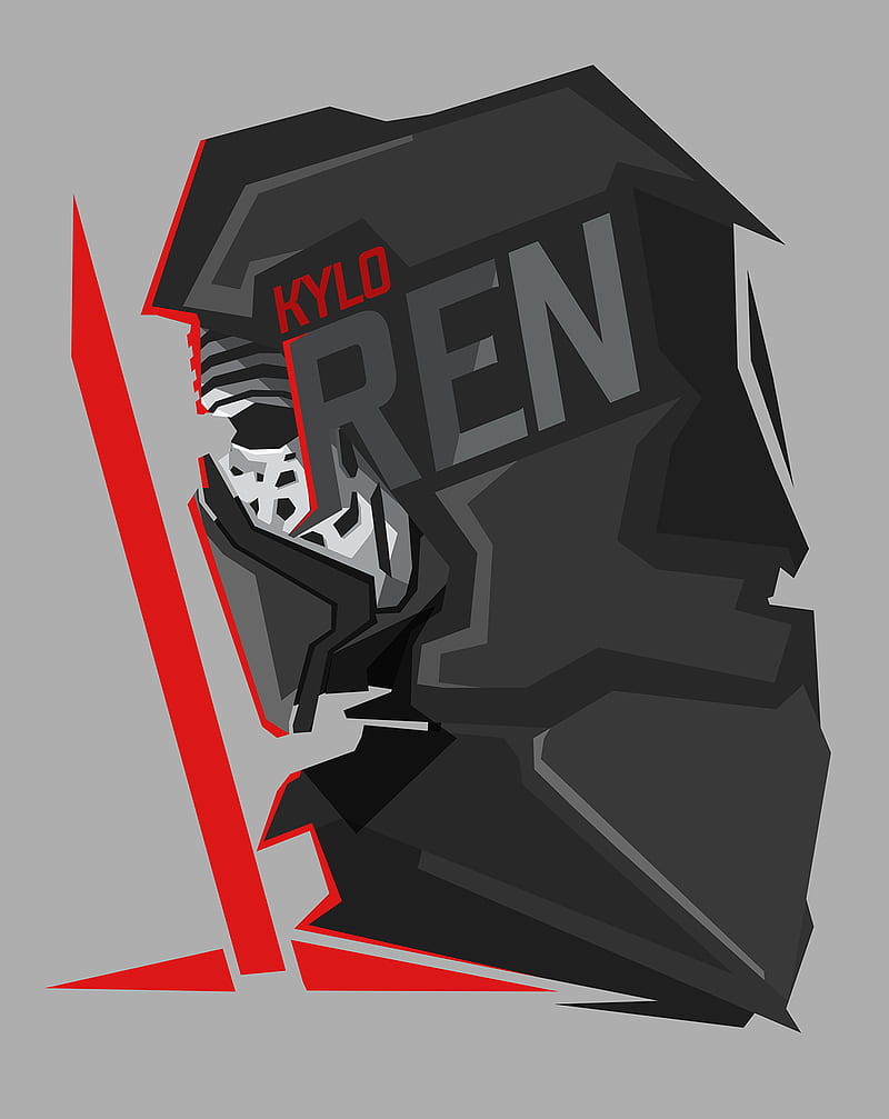 Kylo Ren, Star Wars: The Force Awakens, mask, simple background, HD phone wallpaper