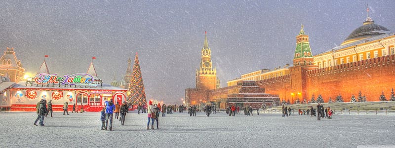Red Square Moscow Russia Winter Holidays Ultra Background for U TV : Multi Display, Dual Monitor : Tablet : Smartphone, HD wallpaper
