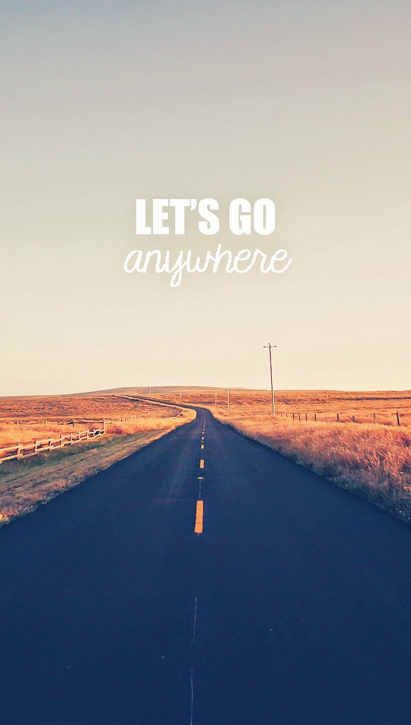 Lets Go, anywhere, nature, road, sky, travel, trip, HD phone wallpaper