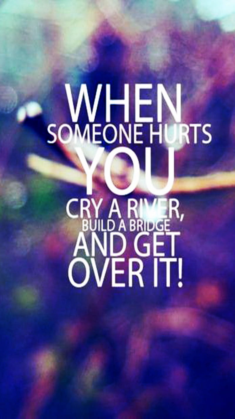 Get Over It, bridge, cry, get over, hurt, river, neko, HD phone wallpaper