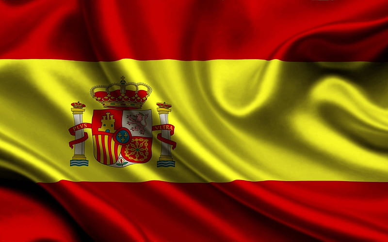 Spanish flag, silk, Spain flag, flag of Spain, symbols of Spain, HD wallpaper