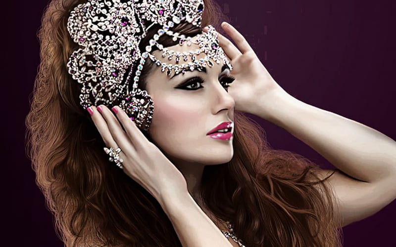 Queen of All Queens, lovely, beautiful crown, painting, queen, HD wallpaper Queen of All Queens, lovely, beautiful crown, painting, queen, HD wallpaper