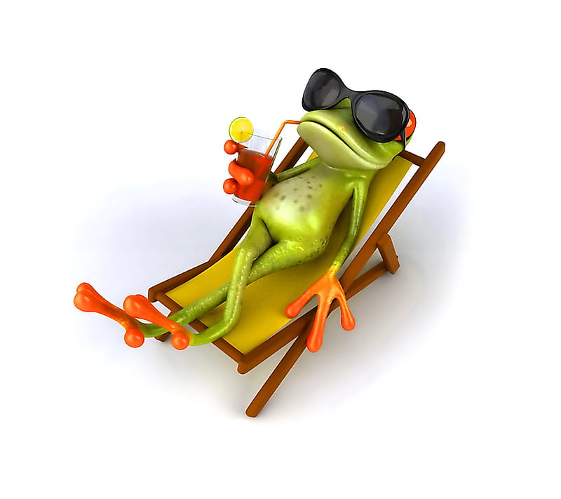 Relaxing Frog, 3d, funny, relax, HD wallpaper | Peakpx