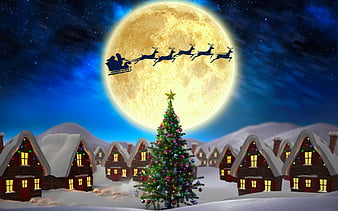 toy, stuff, reindeer, workshop, christmas, moon, luminos, craciun, moon ...