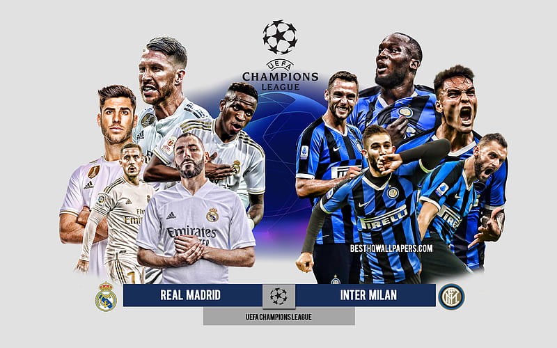 Real Madrid vs Inter Milan, Group B, UEFA Champions League, Preview, promotional materials, football players, Champions League, football match, Real Madrid, Inter Milan, HD wallpaper