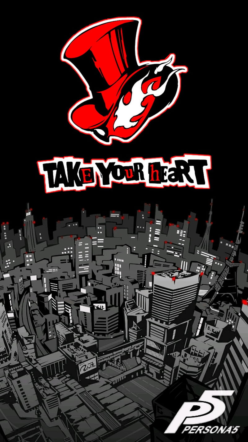 Persona 5 Black Phantom Thieves Red Take Your Heart Videogame Hd Phone Wallpaper Peakpx