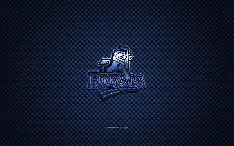 Victoria Royals, Canadian ice hockey team, WHL, blue logo, blue carbon fiber background, Western Hockey League, ice hockey, Victoria, Canada, Victoria Royals logo, HD wallpaper
