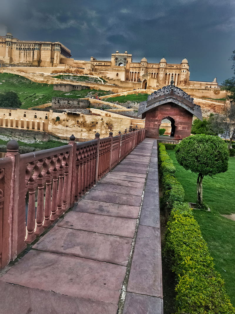 Amber Fort , amber fort, india, jaipur, rajasthan, HD phone wallpaper