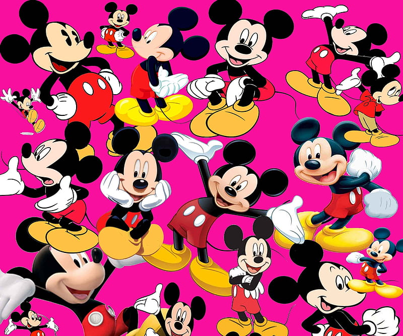 Pattern, texture, disney, pink, mickey mouse, HD wallpaper | Peakpx
