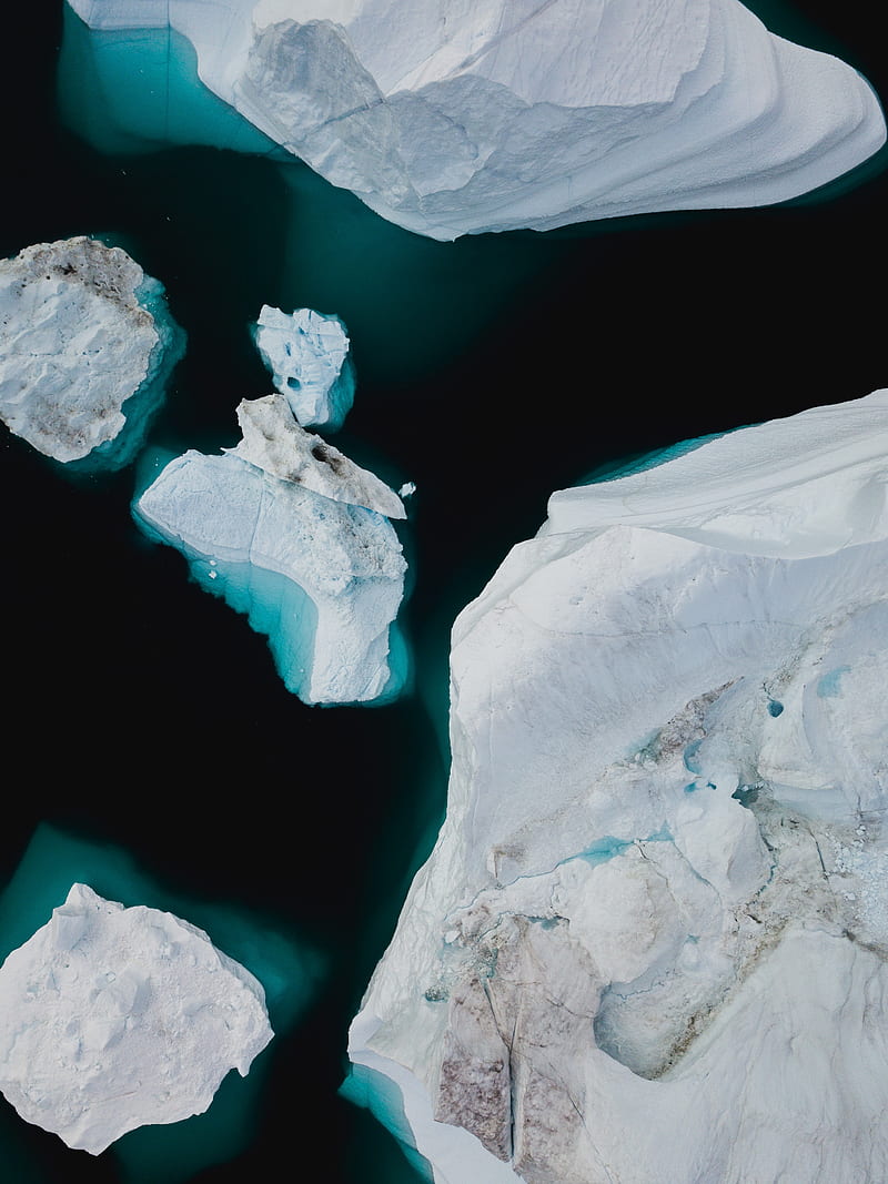 ice floes, ice, aerial view, HD phone wallpaper