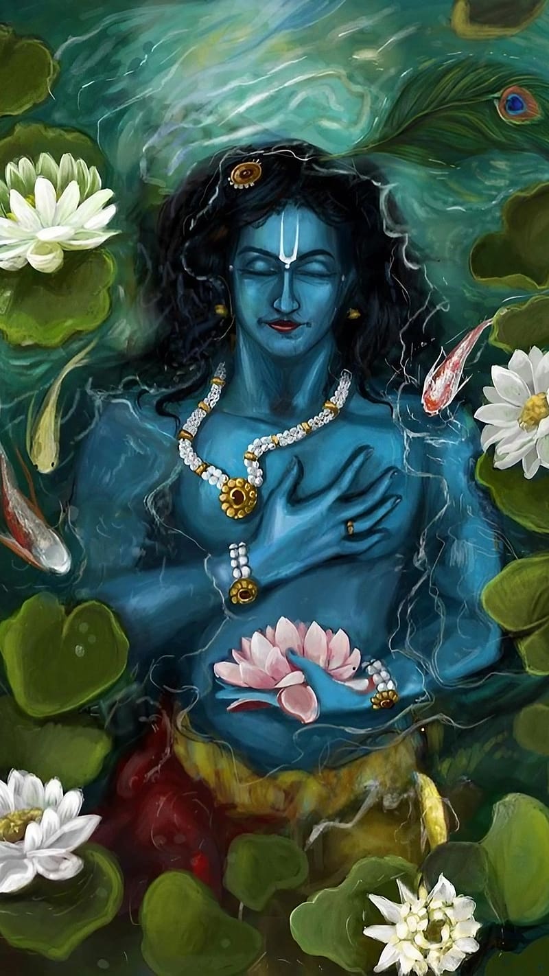 Krishna Ji Wala, Painting Art, lord, god, art work, HD phone wallpaper