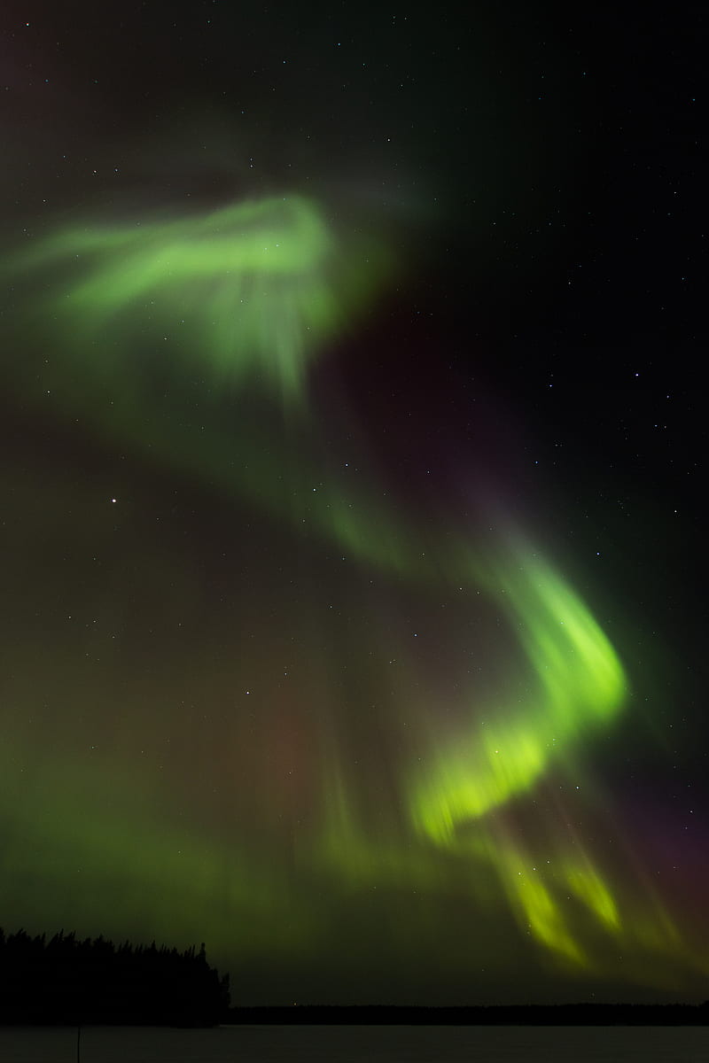 northern lights, aurora, starry sky, night, green, HD phone wallpaper