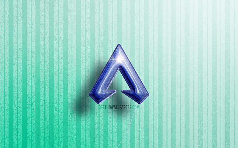 Apex Legends 3D logo, blue realistic balloons, games brands, Apex Legends logo, blue wooden backgrounds, Apex Legends, HD wallpaper