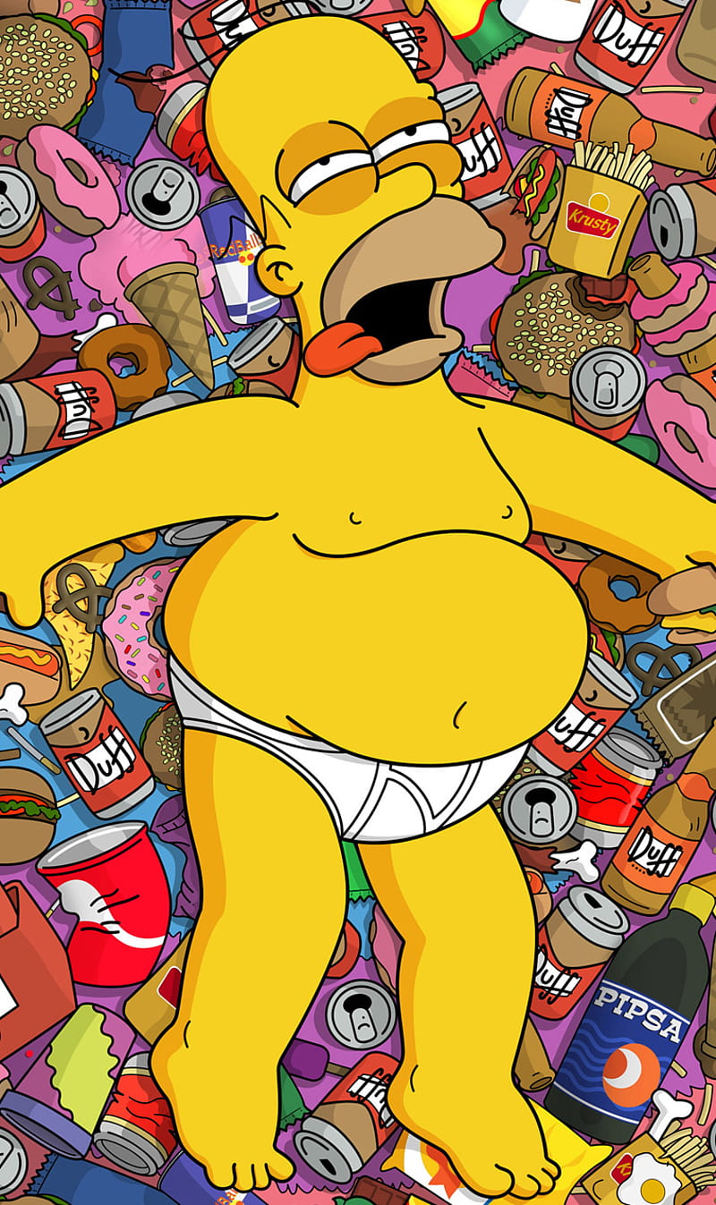 Homer, beer, fast food, sleep, HD phone wallpaper