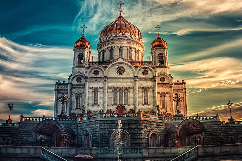 Cathedral Of Christ The Savior Russia In Moscow, cathedral-of-christ-the-savior, russia, moscow, world, beautiful-places, HD wallpaper