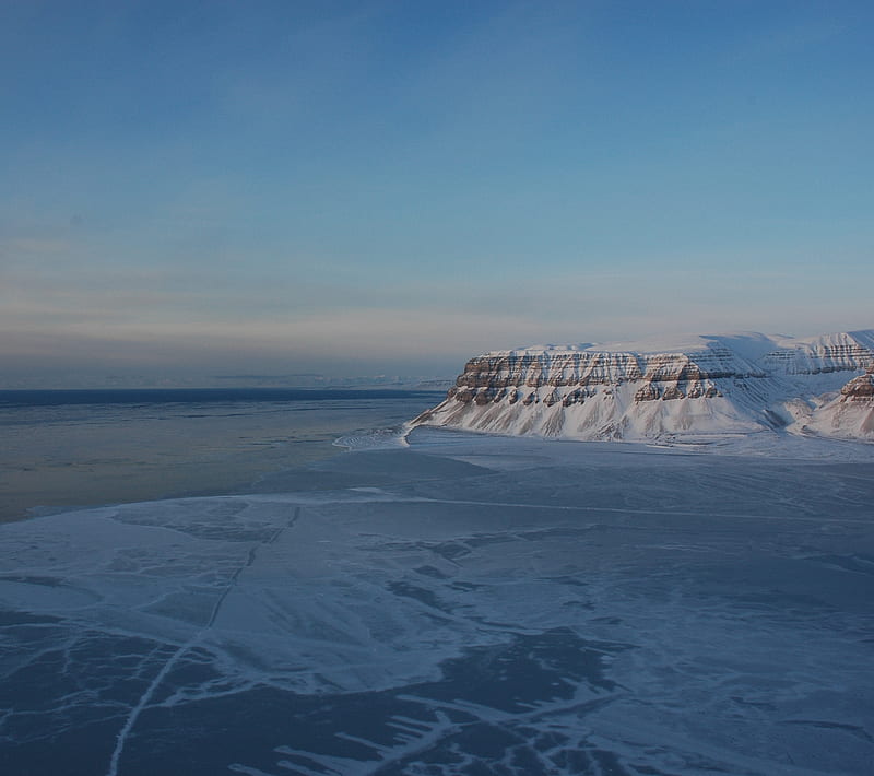 Frozen Sea, ice, snow, svalbard, winter, HD wallpaper