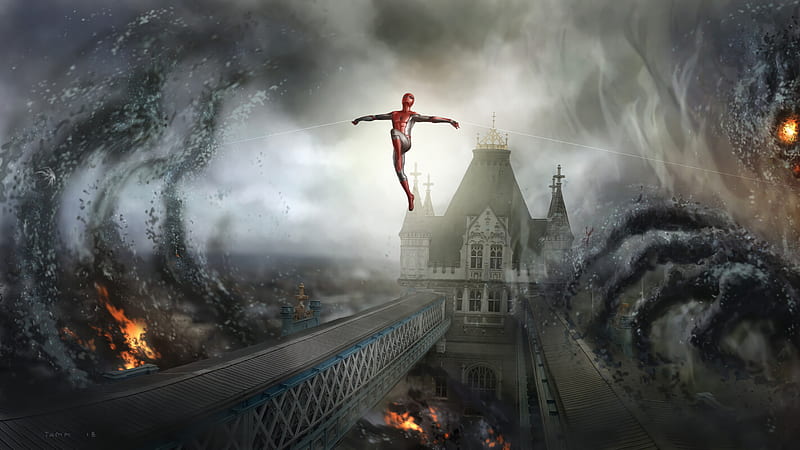 Spidey Far From Home, spiderman-far-from-home, spiderman, superheroes, digital-art, artwork, artstation, HD wallpaper
