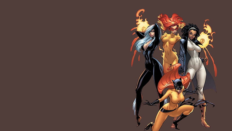 Marvel Divas Team Work Together, Other, Firestar, Hellcat, Blackcat, Marvel, HD wallpaper