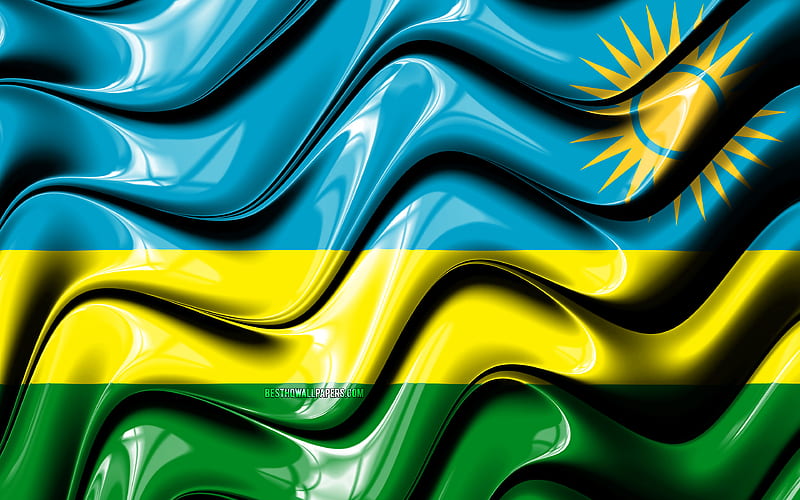 Rwandan flag Africa, national symbols, Flag of Rwanda, 3D art, Rwanda, African countries, Rwanda 3D flag, HD wallpaper