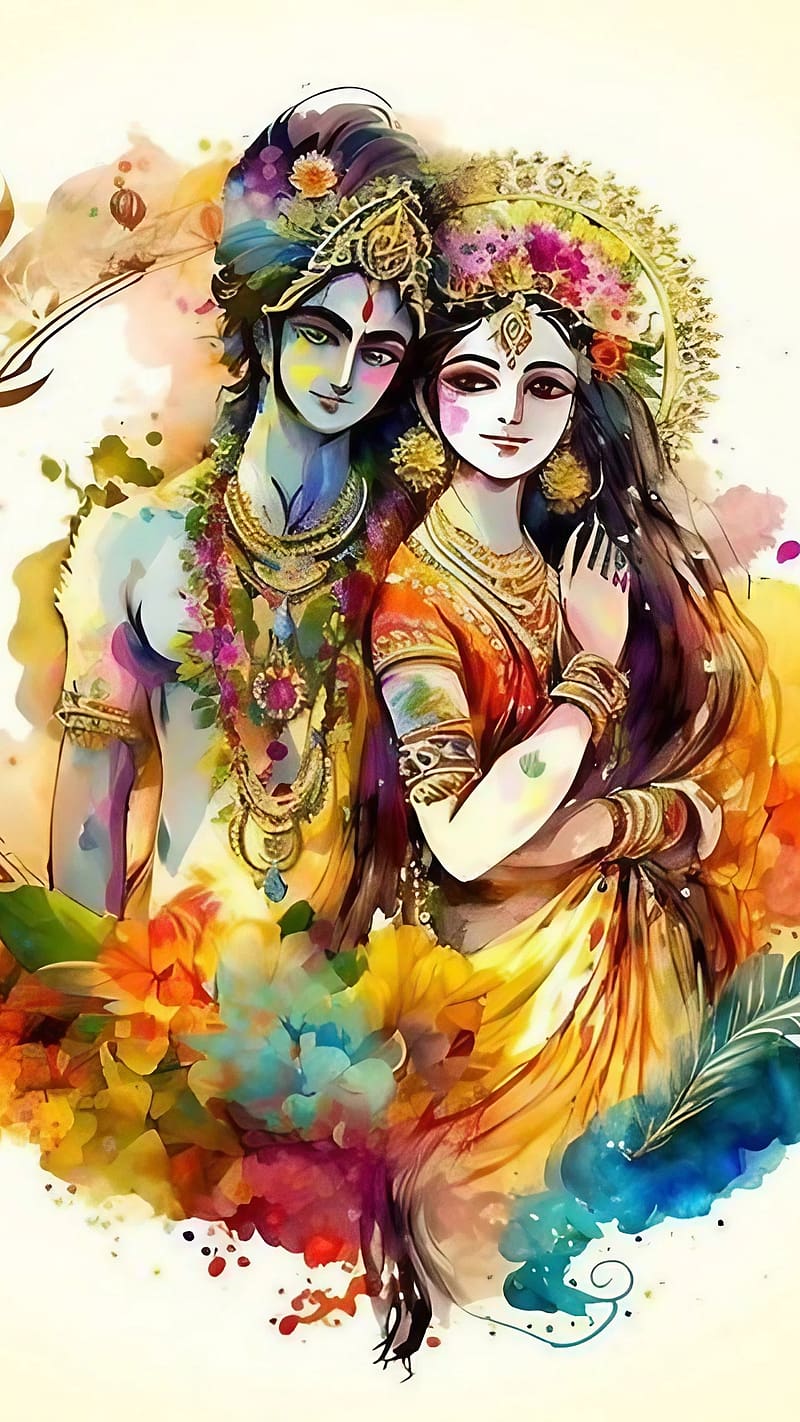Radha Krishan Ji Ke, vector art, radha krishan, lord, god, bhakti, devtional, HD phone wallpaper