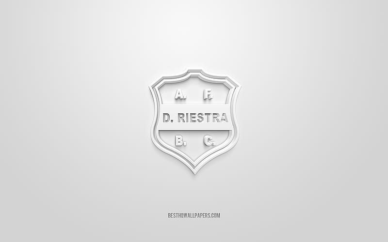 Deportivo Riestra, creative 3D logo, white background, Argentine football team, Primera B Nacional, Buenos Aires, Argentina, 3d art, football, Deportivo Riestra 3d logo, HD wallpaper
