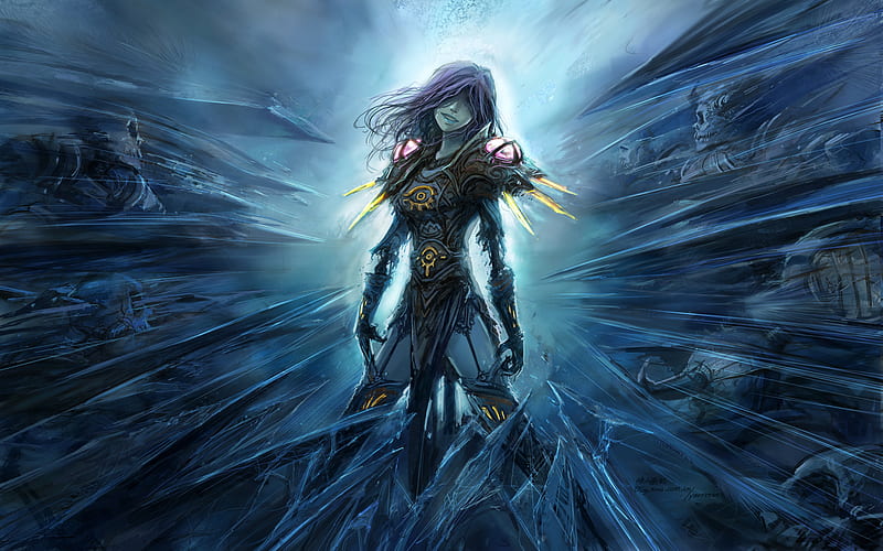 Frost Nova, undead, dead, death, world of warcraft, winter, cold, ze, ice, wow, mage, gladiator, HD wallpaper