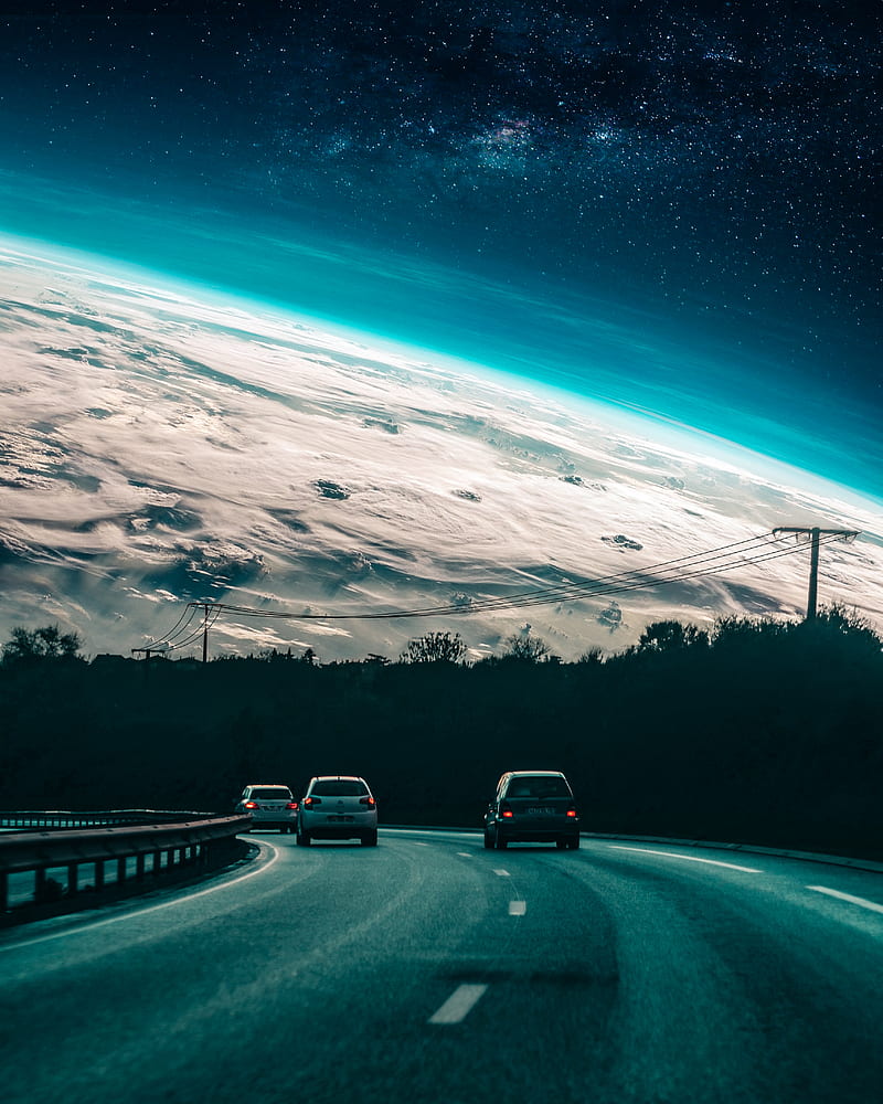 Earth's Highway, Alex, Earth's, astro, astronaut, cosmos, earth, helmet, highway, space, stars, HD phone wallpaper