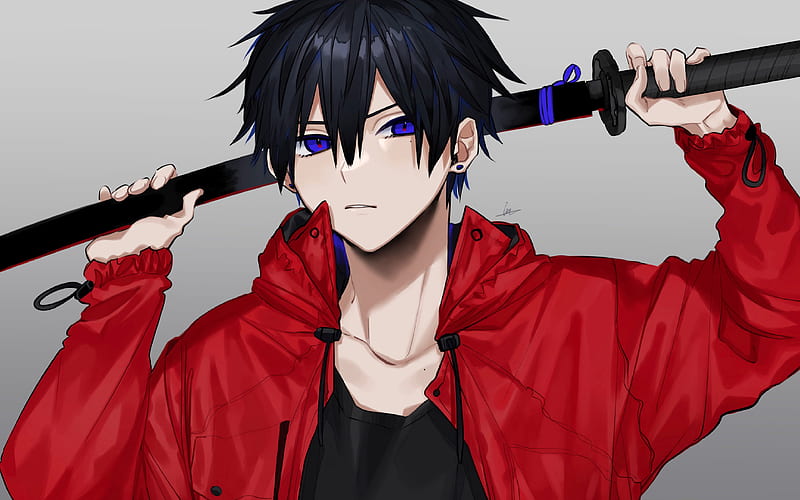 Anime Boy Katana Wallpaper, Digital Art by DarkEdgeYT on DeviantArt