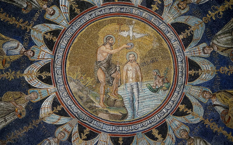 Baptism of Jesus, Baptism, dome, church, Jesus, HD wallpaper