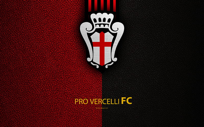 Pro Vercelli FC Italian football club, logo, Vercelli, Piedmont, Italy, Serie B, leather texture, football, Italian Football Championships, HD wallpaper
