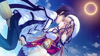 Phi Stars: Game CG Noble Works Anime Kiss Wallpaper 5 Stars Worthy Couple