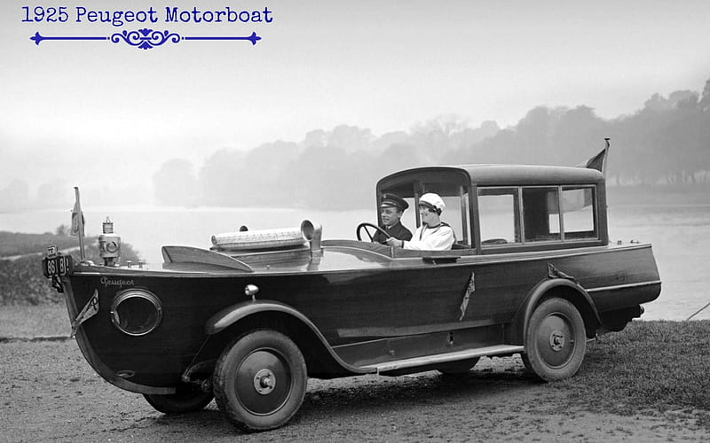 1925 Peugeot Motorboat Car ~ Period graph, carros, 1925, peugeot, boat, HD wallpaper