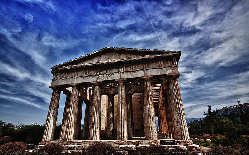 Ancient Greek temple, Parthenon, Athens, ancient architecture, Greece, Athens landmarks, HD wallpaper