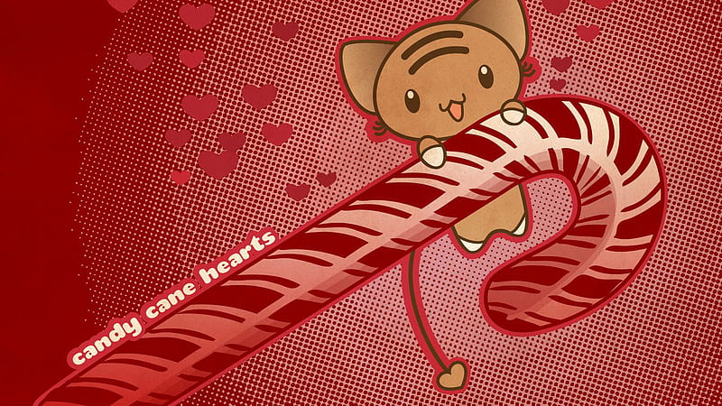 Candy Cane With Teddy Candy Cane, HD wallpaper