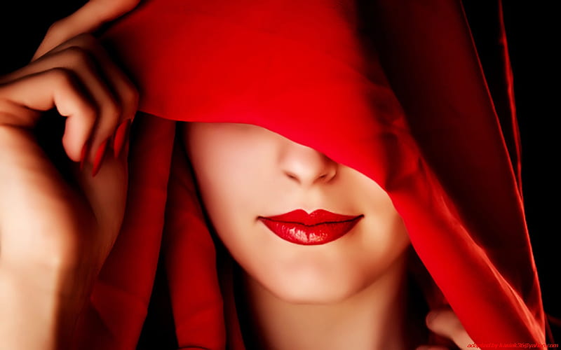 Lady in red, , people lips, woman, HD wallpaper | Peakpx