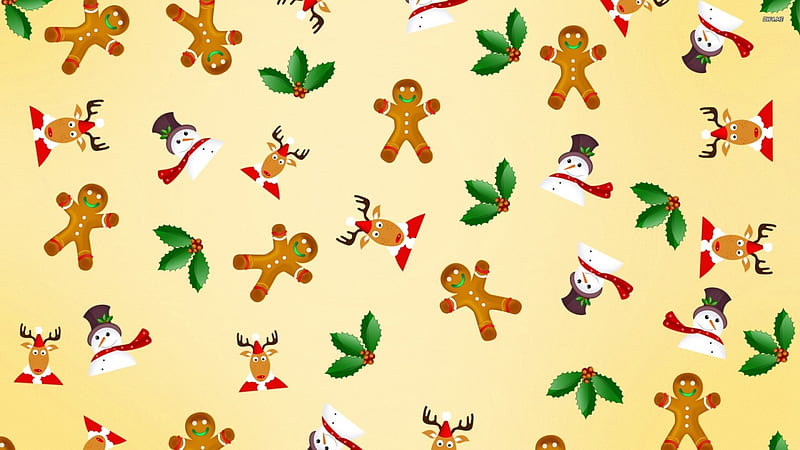 Cristmas Pattern, Christmas, Pattern, Snow, Man, HD wallpaper